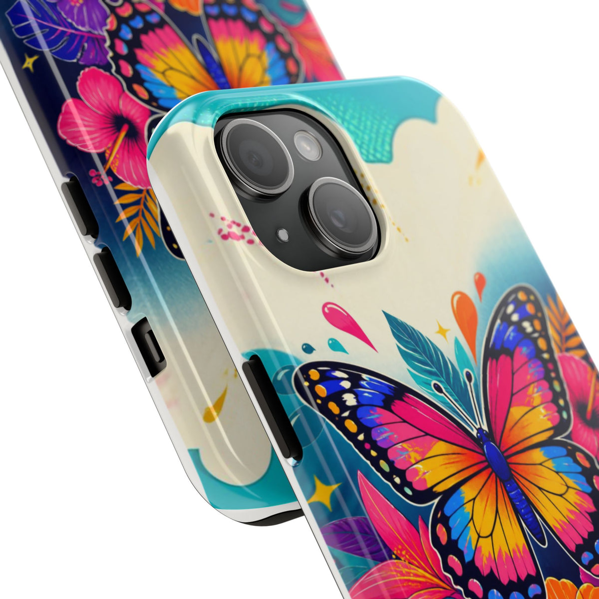 Butterfly Floral Tough Phone Case — Colorful Protective Phone Cover