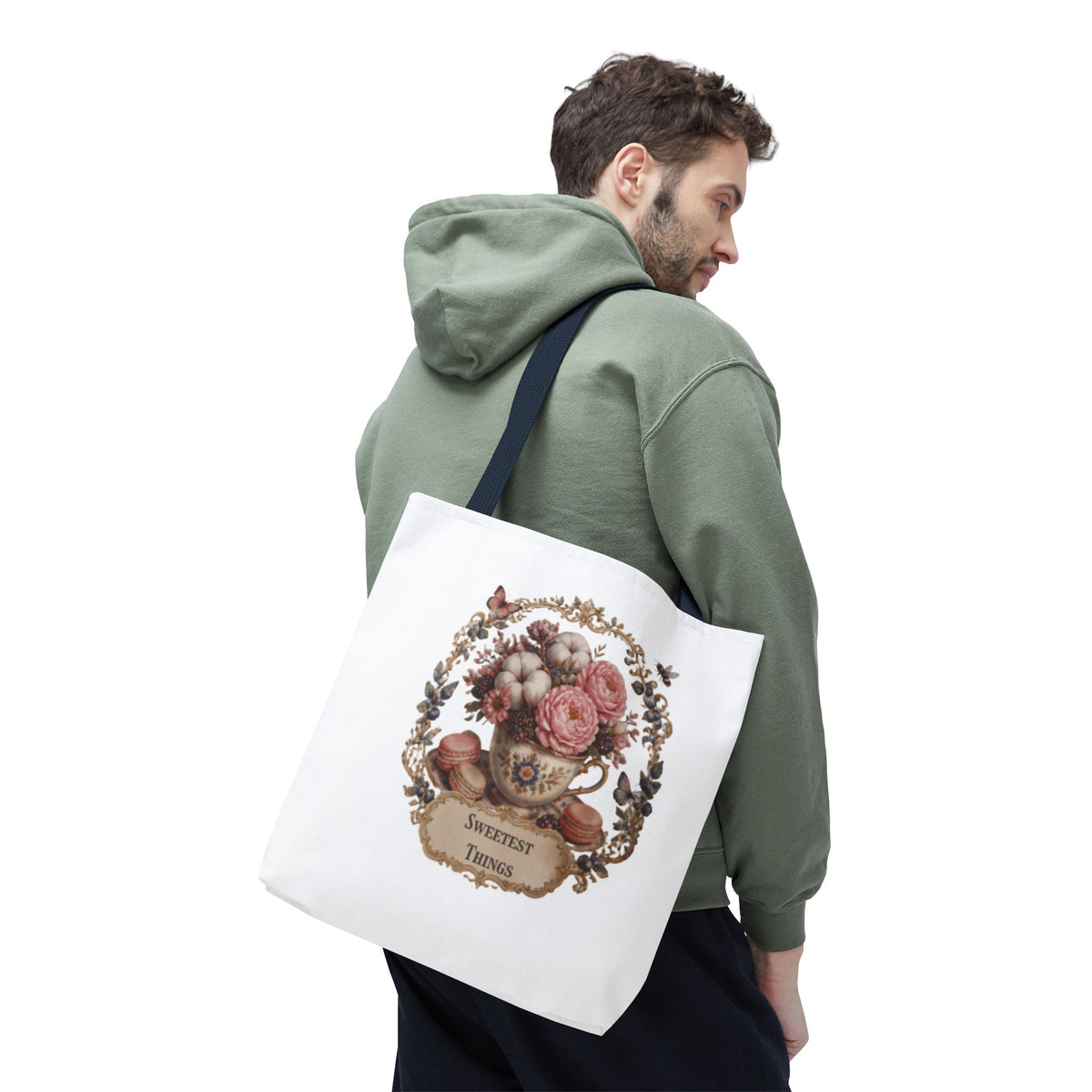 Vintage Floral Bouquet Tote — "Sweetest Things" Canvas Bag