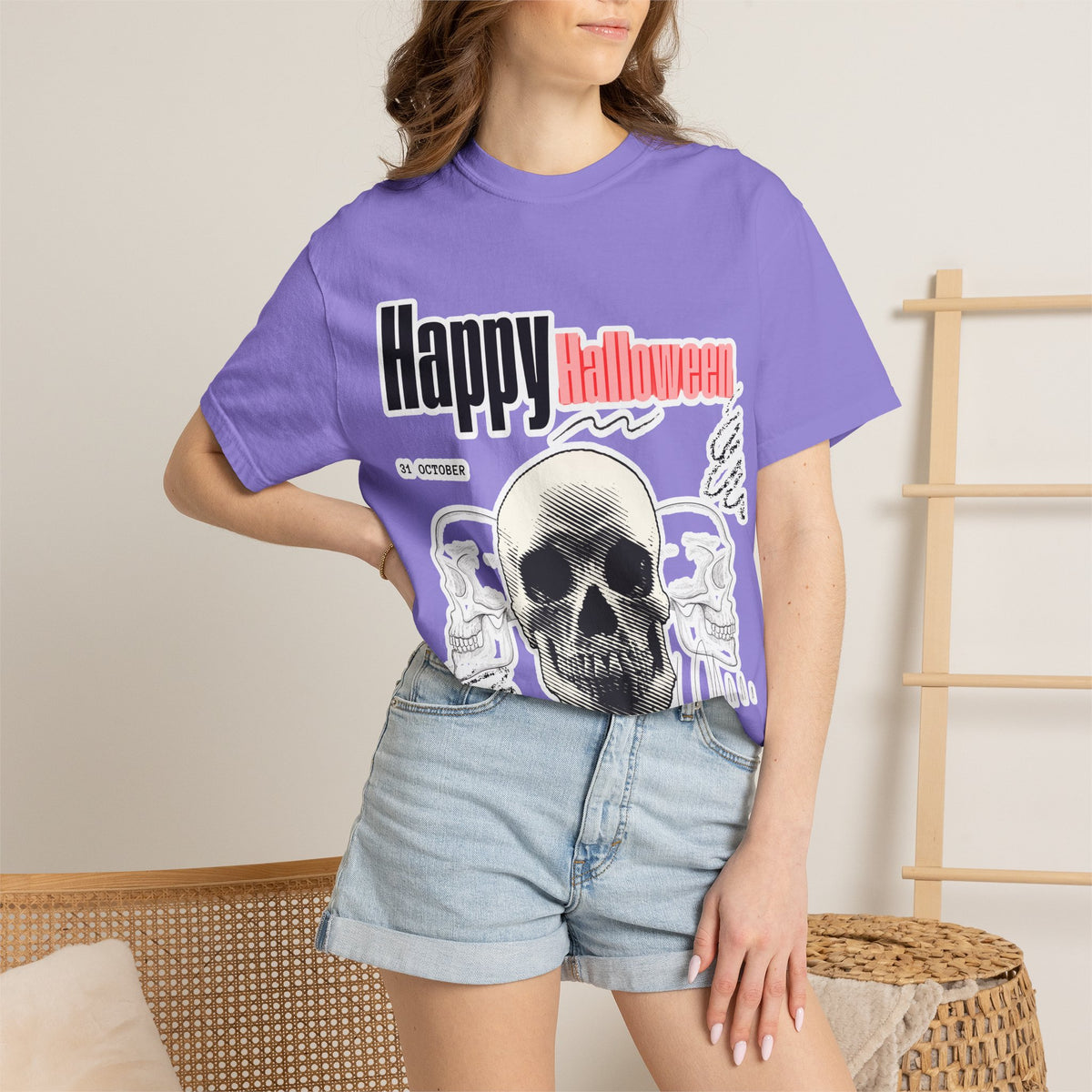 Happy Halloween Skull T-Shirt — Graphic Halloween Tee