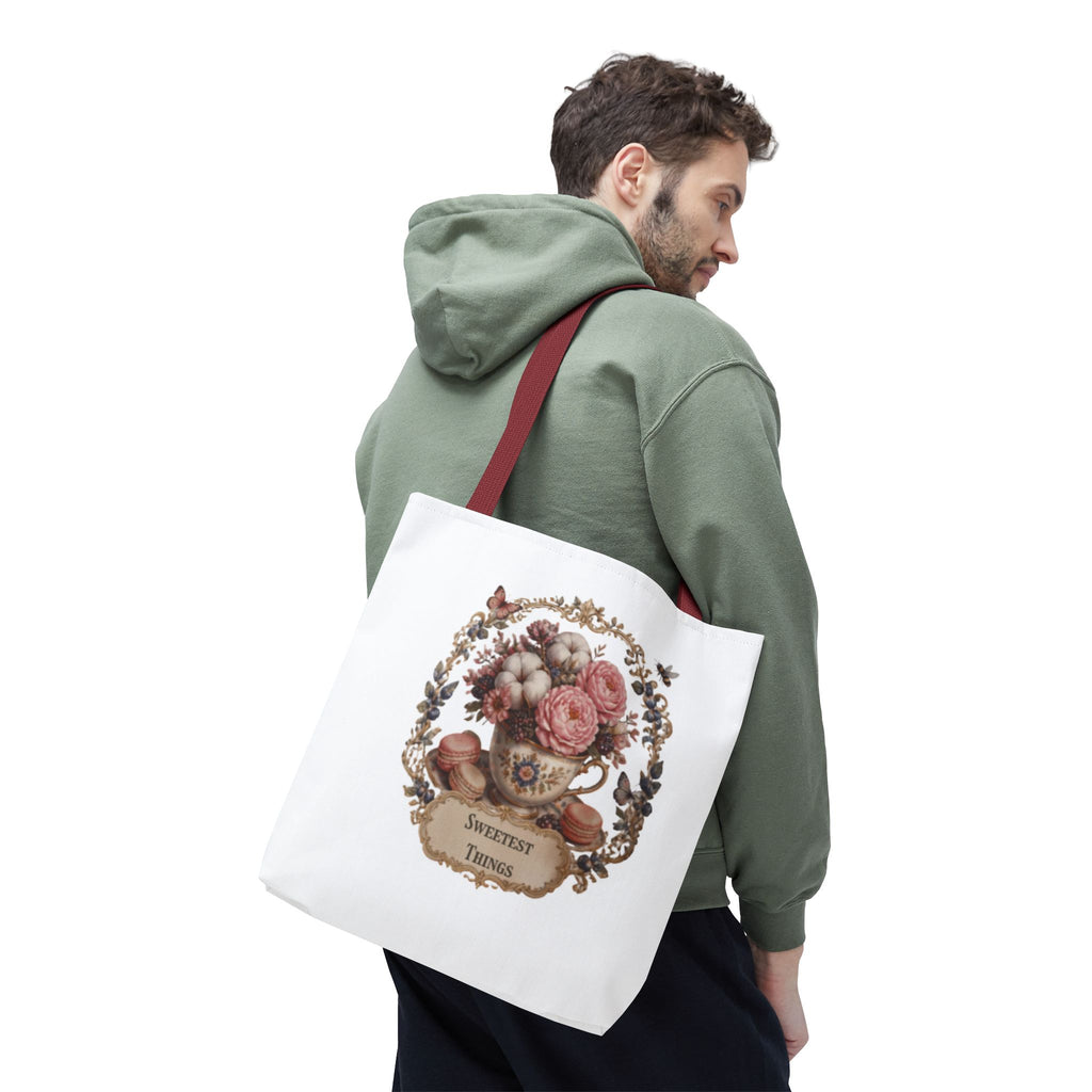 Vintage Floral Bouquet Tote — "Sweetest Things" Canvas Bag