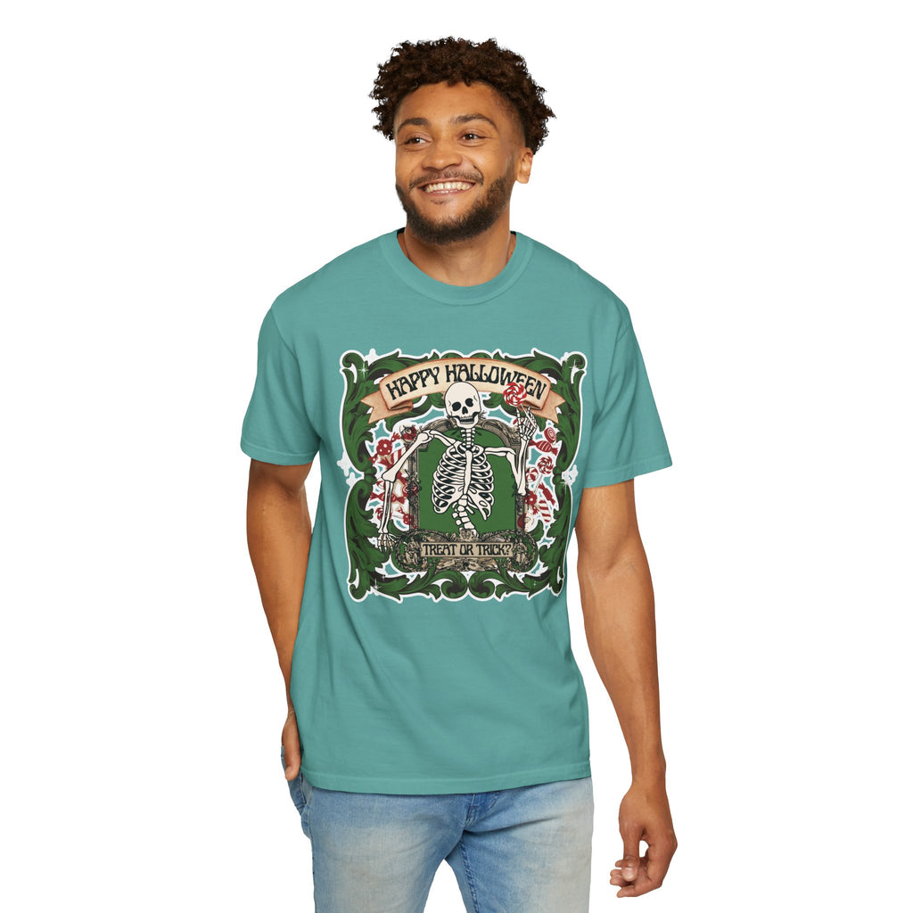 Happy Halloween Skeleton T-Shirt — Vintage Trick or Treat Graphic Tee