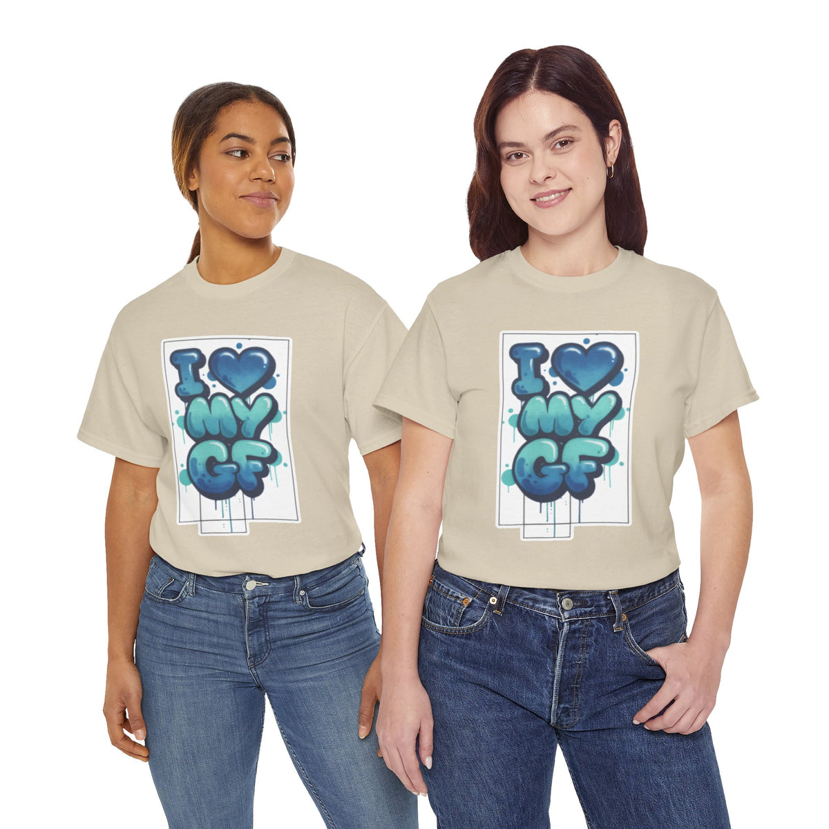 I LOVE My GF T-Shirt — Cute Blue Graffiti Love Tee for Girlfriend Gifts