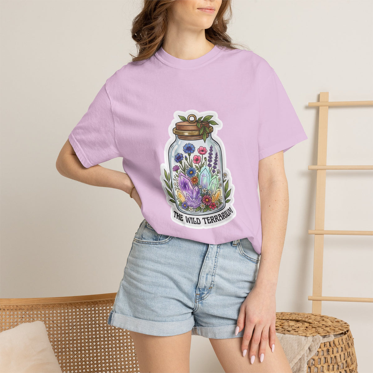 Terrarium Floral T-Shirt — "The Wild Terrarium" Botanical Jar Tee