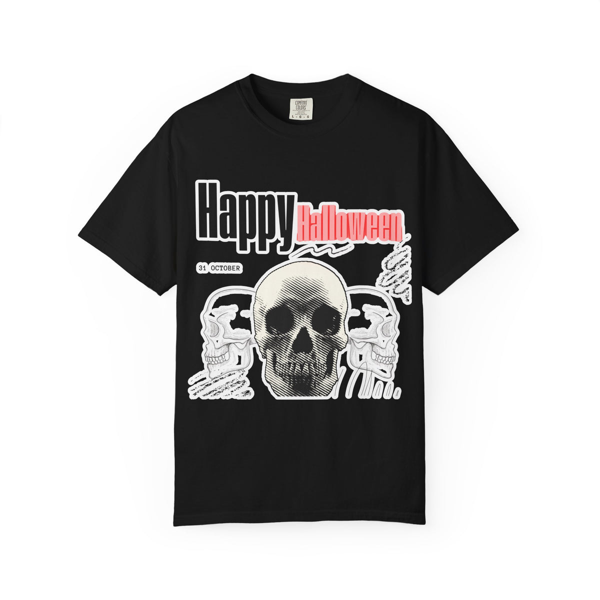 Happy Halloween Skull T-Shirt — Graphic Halloween Tee