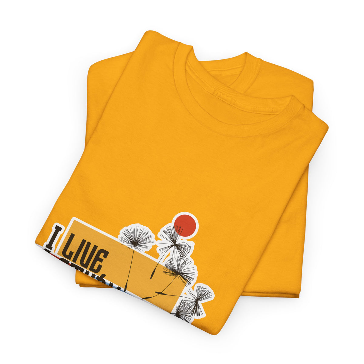 T-Shirt — I Live, I Study Graphic Tee (Minimalist Floral Collage)