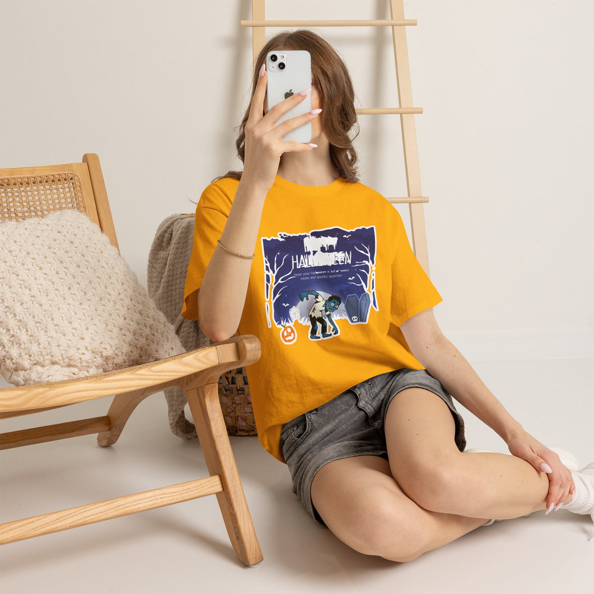 Happy Halloween Cute Witch T-Shirt — Halloween Graphic Tee for Kids & Adults
