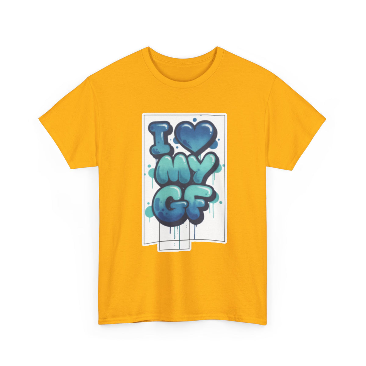 I LOVE My GF T-Shirt — Cute Blue Graffiti Love Tee for Girlfriend Gifts