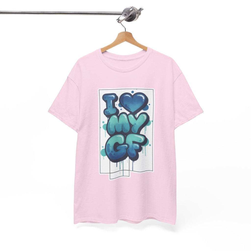I LOVE My GF T-Shirt — Cute Blue Graffiti Love Tee for Girlfriend Gifts
