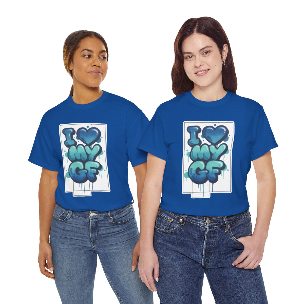 I LOVE My GF T-Shirt — Cute Blue Graffiti Love Tee for Girlfriend Gifts