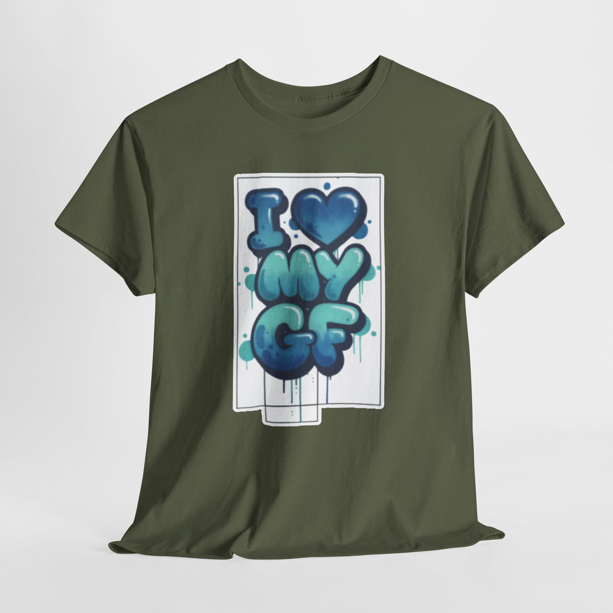 I LOVE My GF T-Shirt — Cute Blue Graffiti Love Tee for Girlfriend Gifts