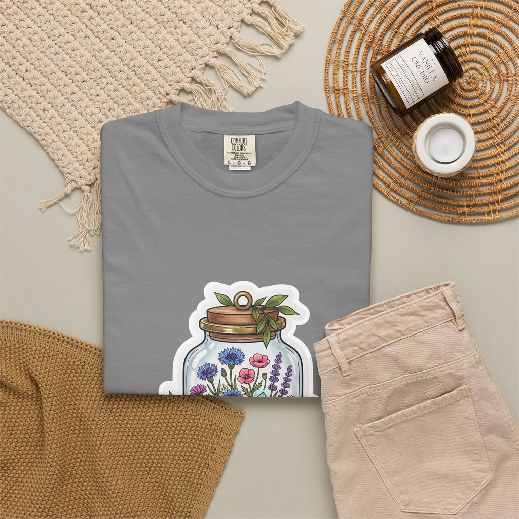 Terrarium Floral T-Shirt — "The Wild Terrarium" Botanical Jar Tee