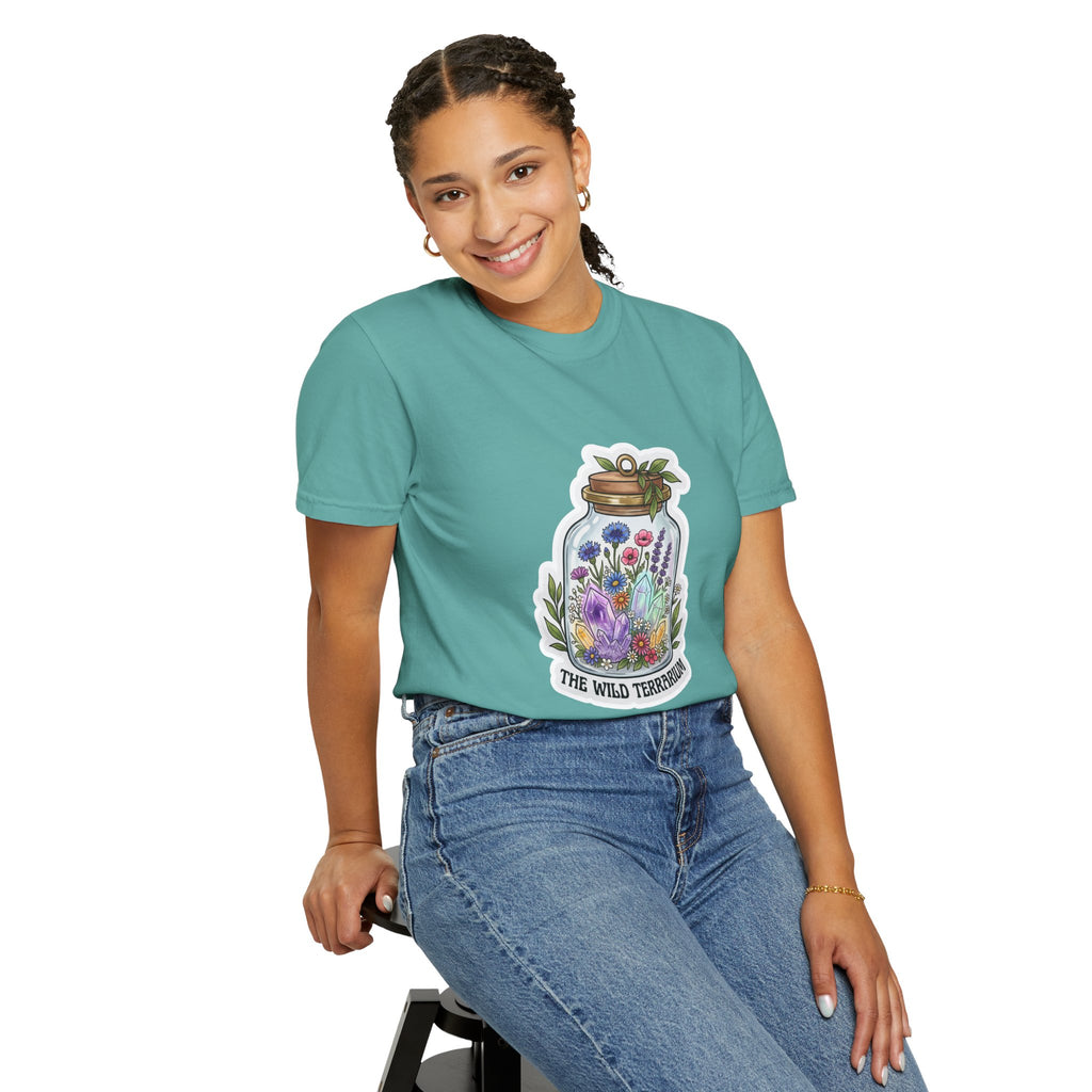 Terrarium Floral T-Shirt — "The Wild Terrarium" Botanical Jar Tee