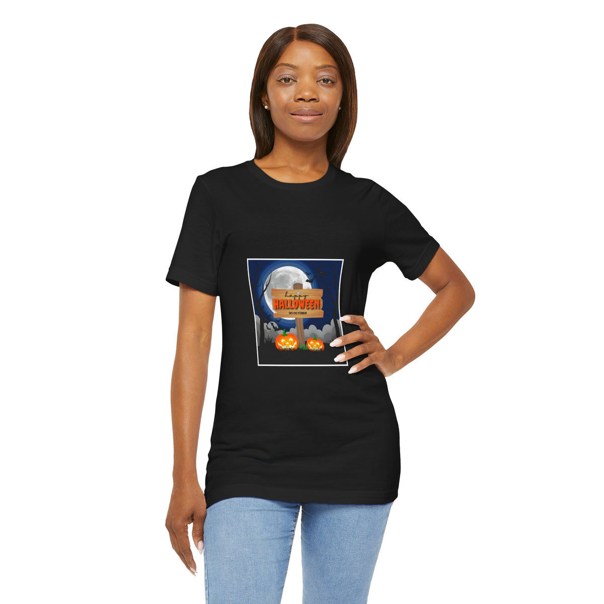 Halloween Pumpkin Sign T-Shirt — Happy Halloween Graphic Tee