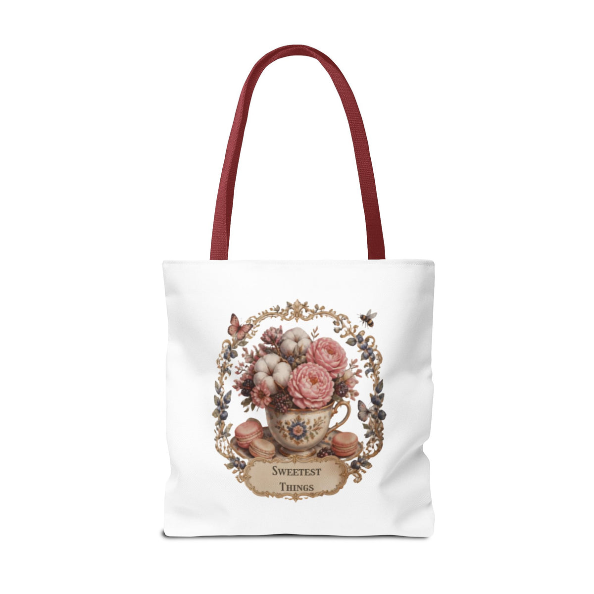 Vintage Floral Bouquet Tote — "Sweetest Things" Canvas Bag