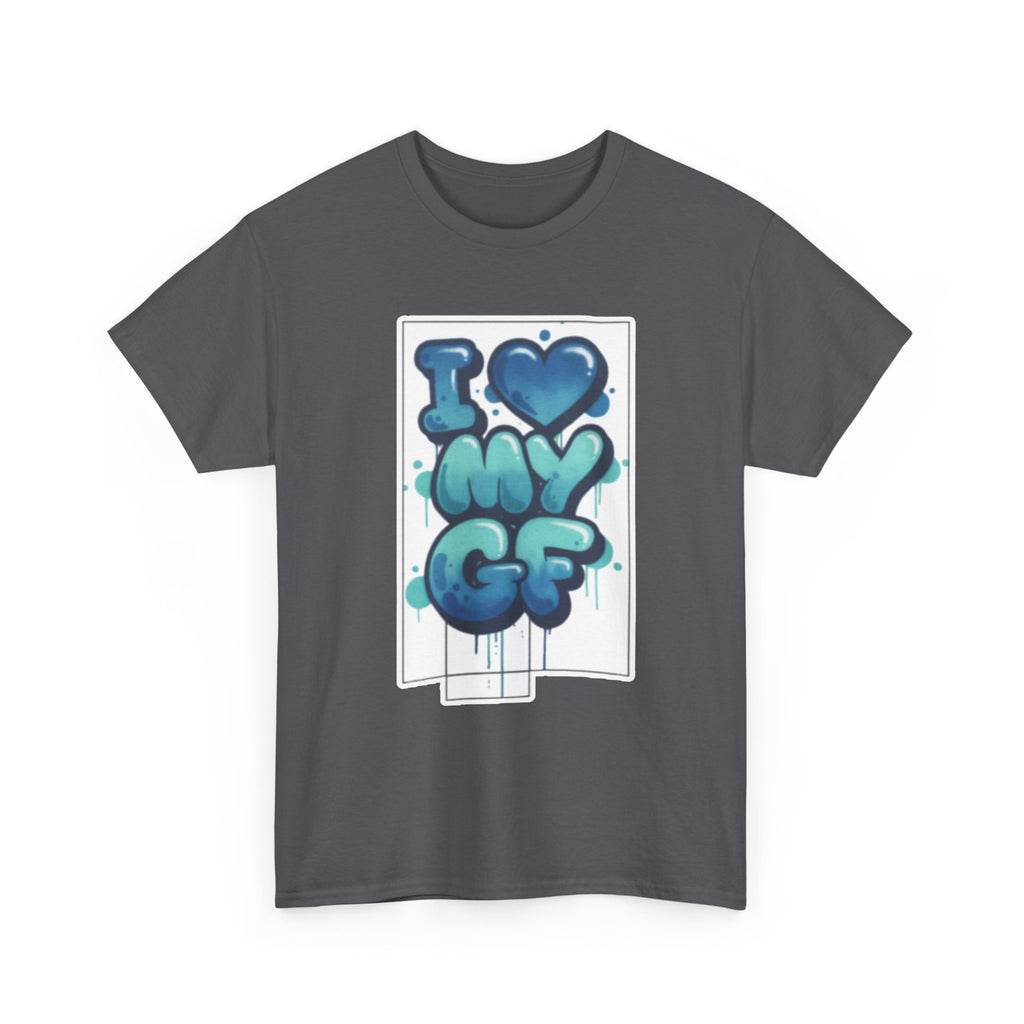 I LOVE My GF T-Shirt — Cute Blue Graffiti Love Tee for Girlfriend Gifts