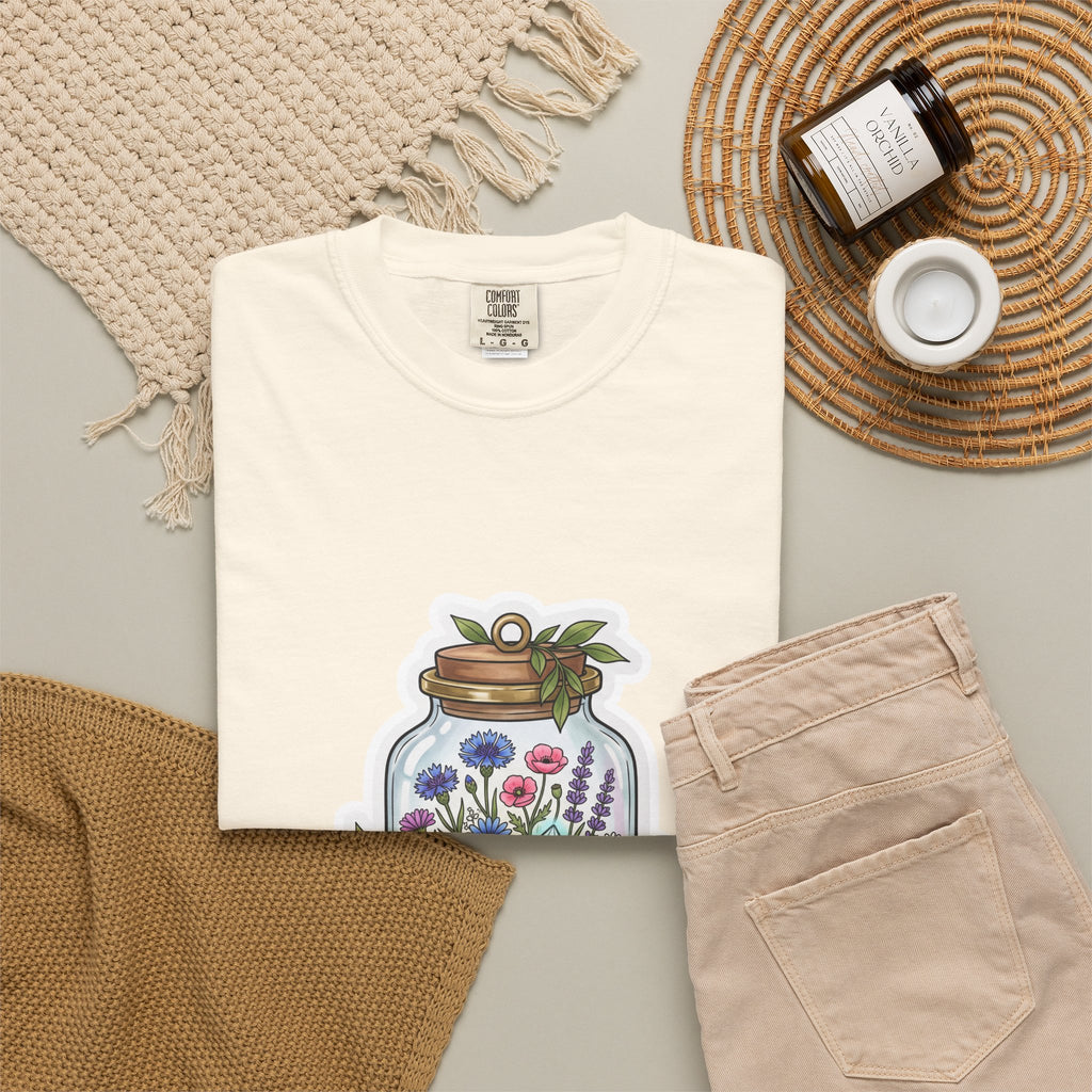 Terrarium Floral T-Shirt — "The Wild Terrarium" Botanical Jar Tee