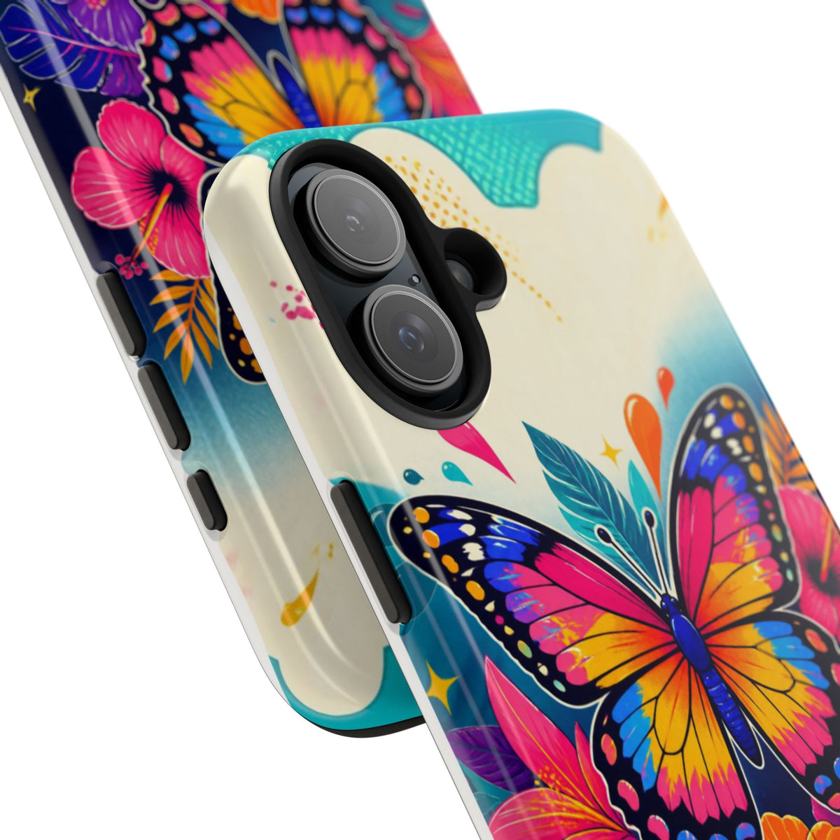 Butterfly Floral Tough Phone Case — Colorful Protective Phone Cover