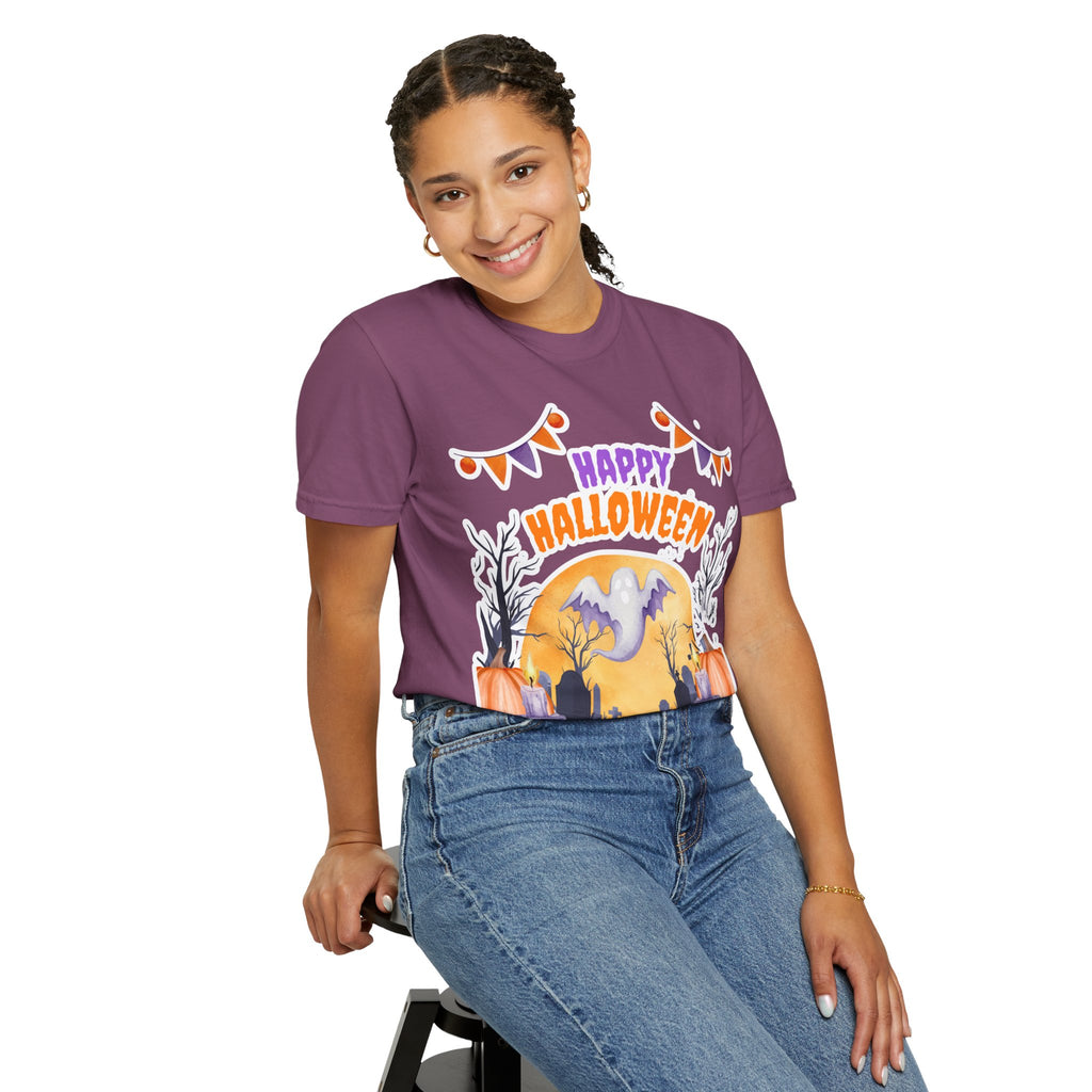 Happy Halloween T-Shirt — Ghost & Pumpkin Halloween Tee