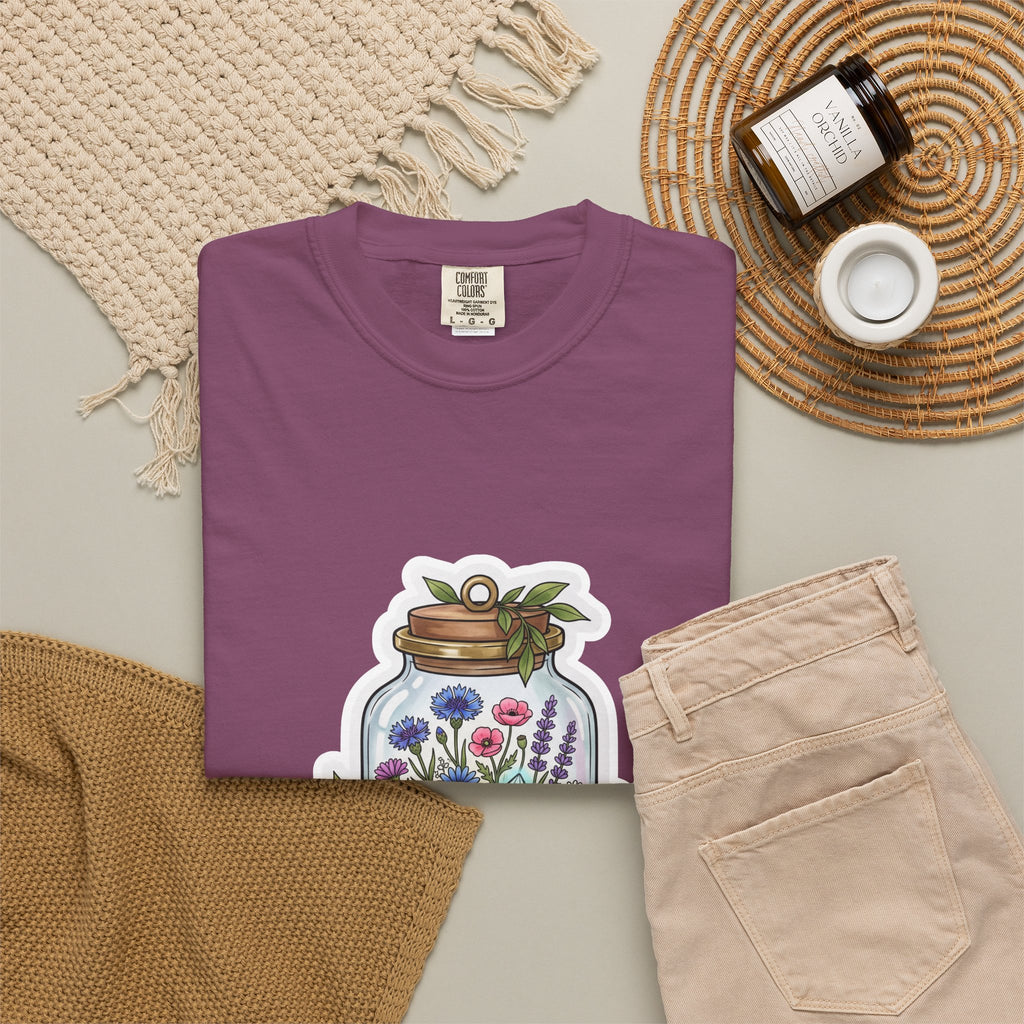 Terrarium Floral T-Shirt — "The Wild Terrarium" Botanical Jar Tee