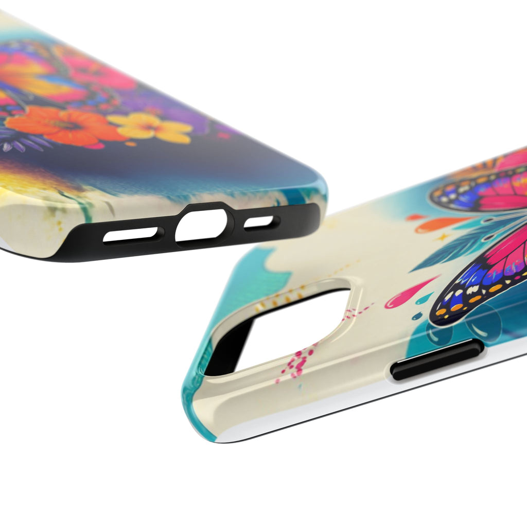 Butterfly Floral Tough Phone Case — Colorful Protective Phone Cover