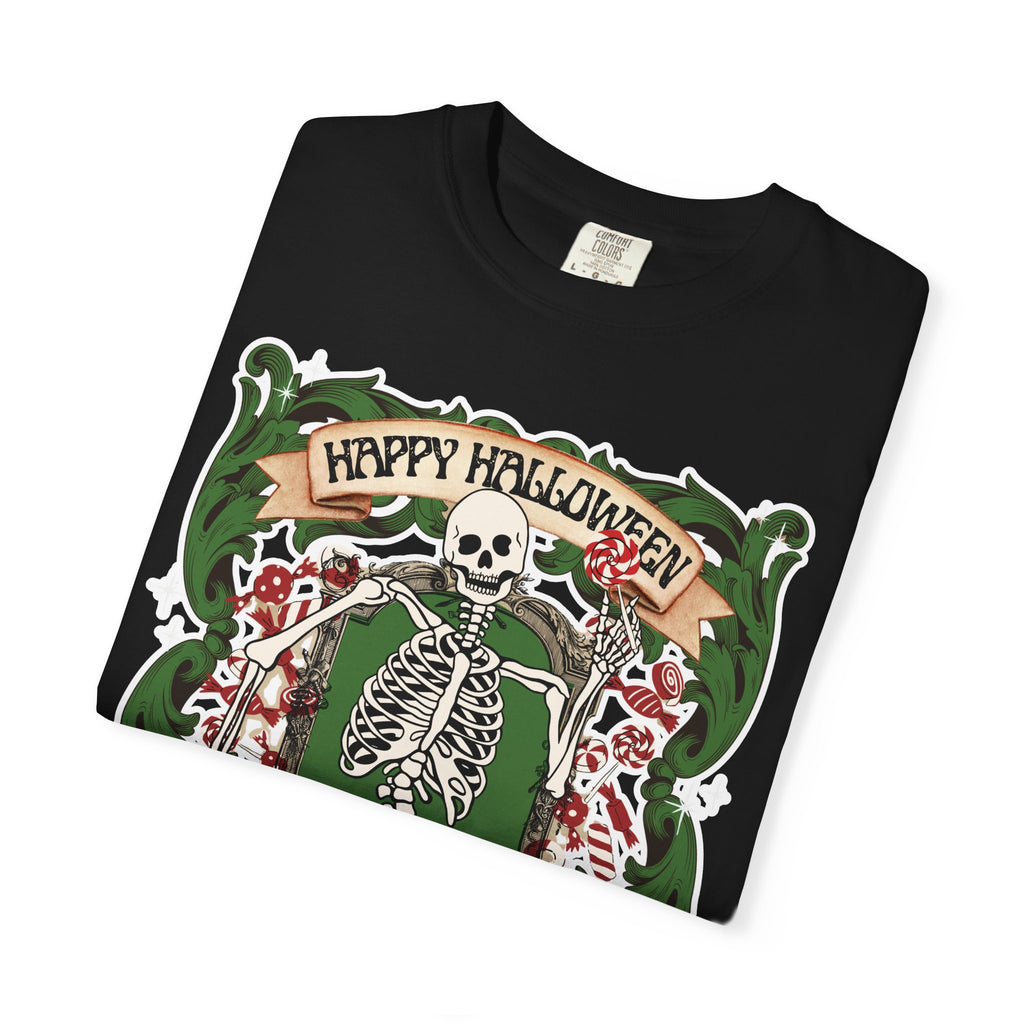 Happy Halloween Skeleton T-Shirt — Vintage Trick or Treat Graphic Tee