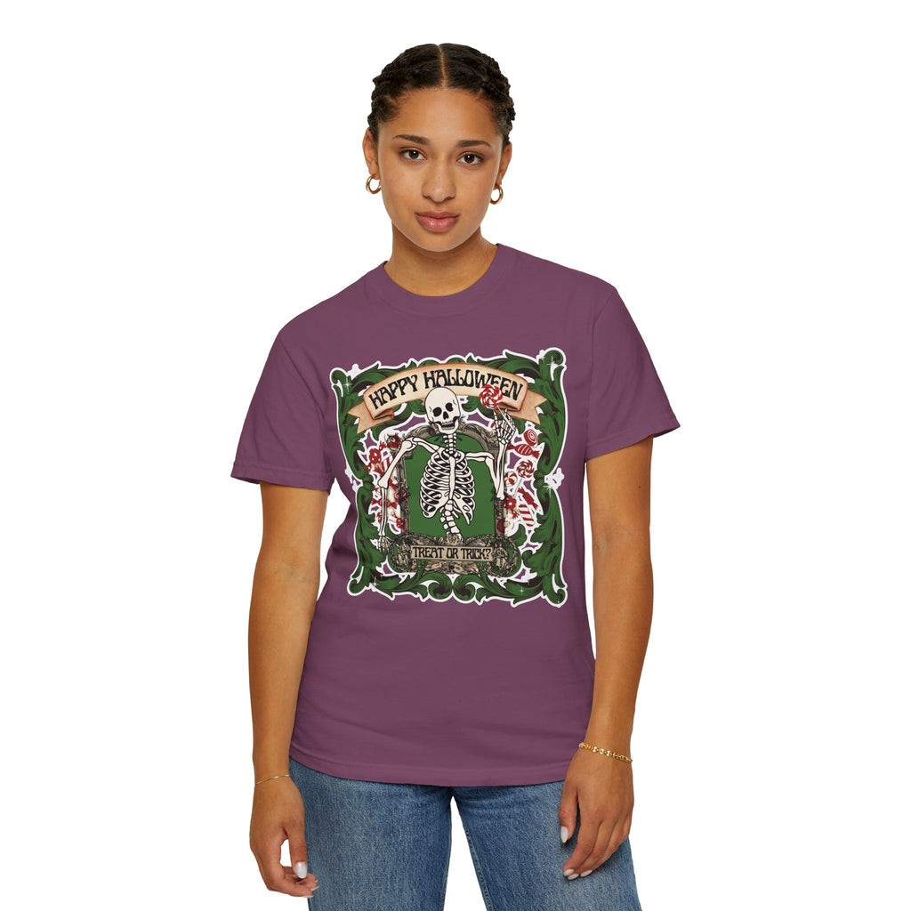 Happy Halloween Skeleton T-Shirt — Vintage Trick or Treat Graphic Tee