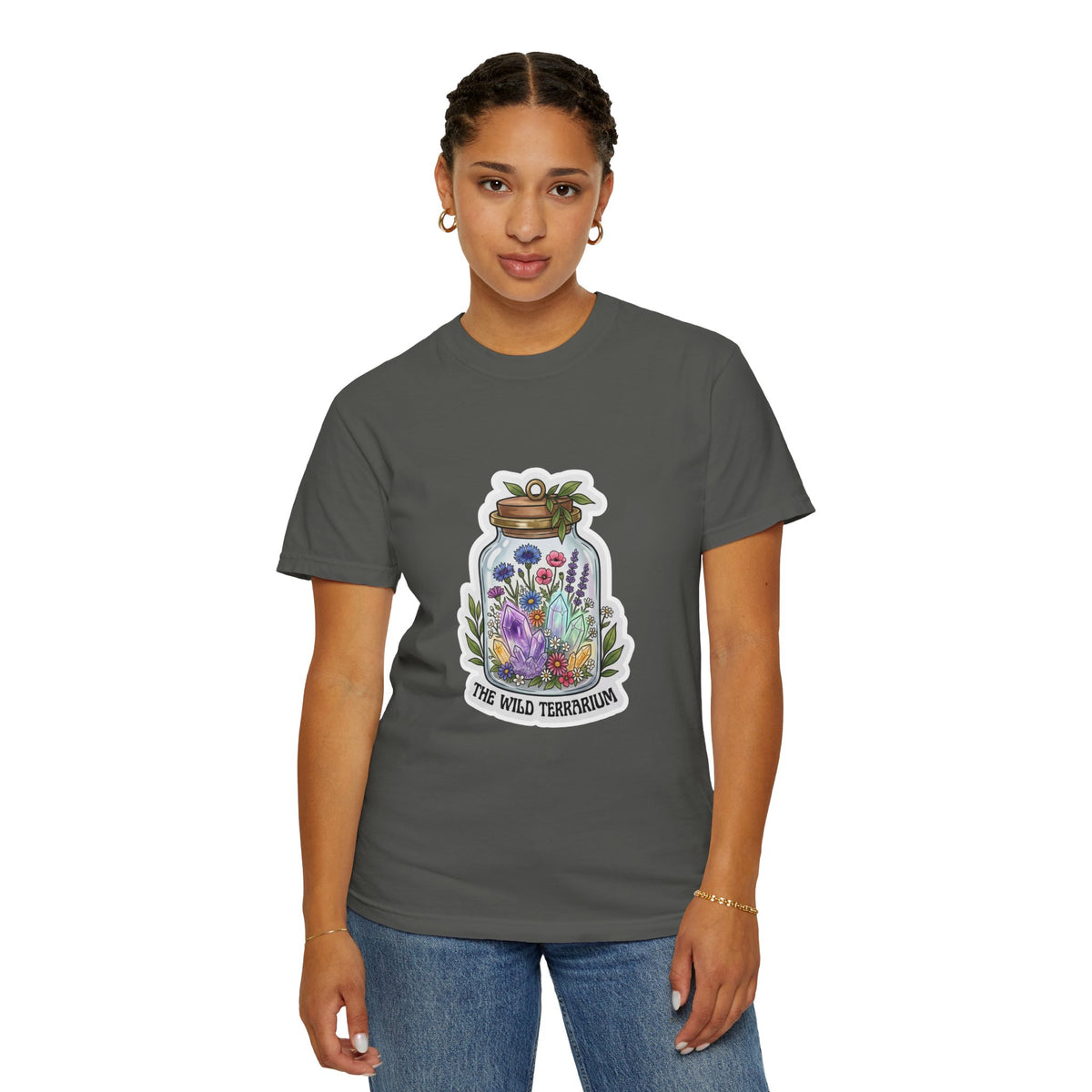 Terrarium Floral T-Shirt — "The Wild Terrarium" Botanical Jar Tee