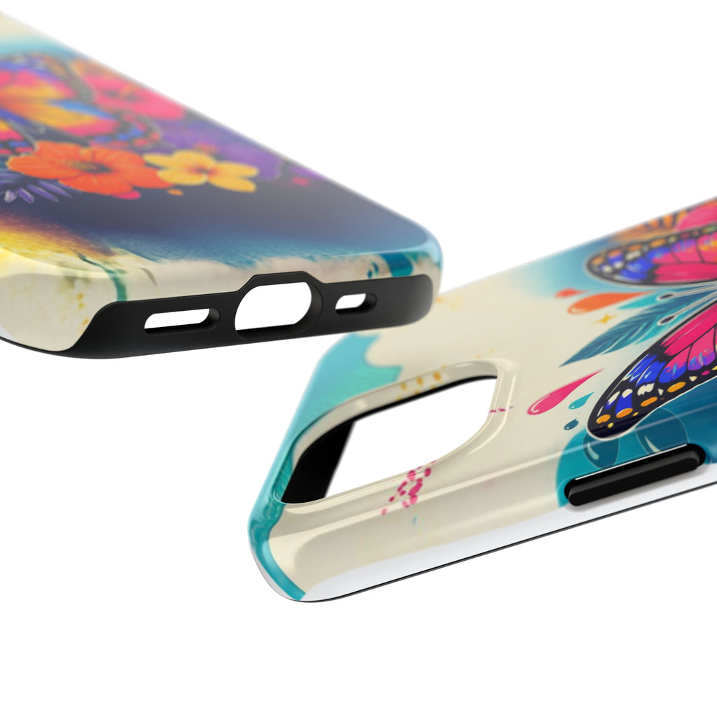 Butterfly Floral Tough Phone Case — Colorful Protective Phone Cover