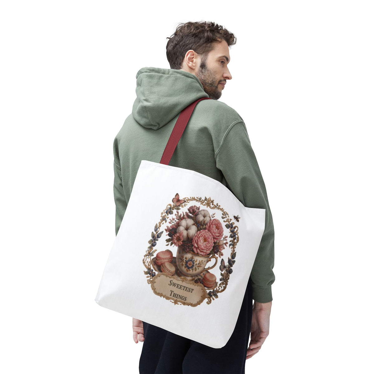 Vintage Floral Bouquet Tote — "Sweetest Things" Canvas Bag
