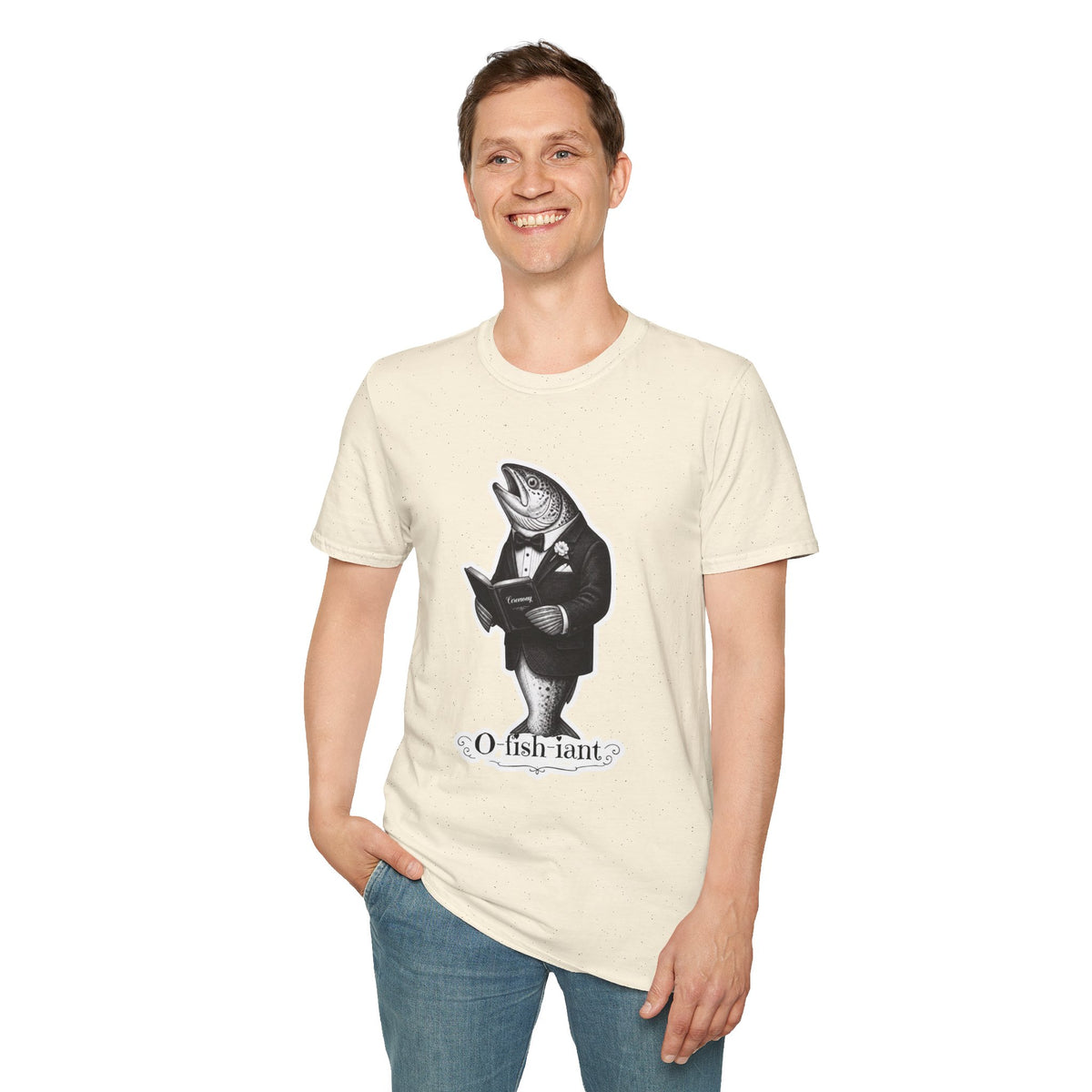 Salmon Gentleman T-Shirt — Dapper Fish Graphic Tee