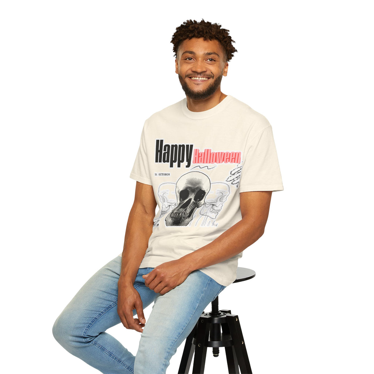 Happy Halloween Skull T-Shirt — Graphic Halloween Tee