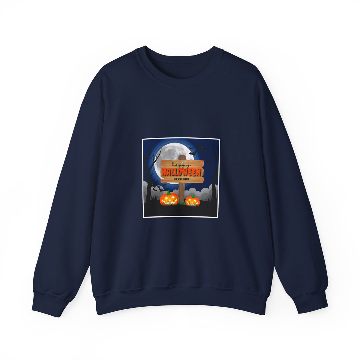 Halloween Crewneck Sweatshirt - Spooky Night Pumpkins Design