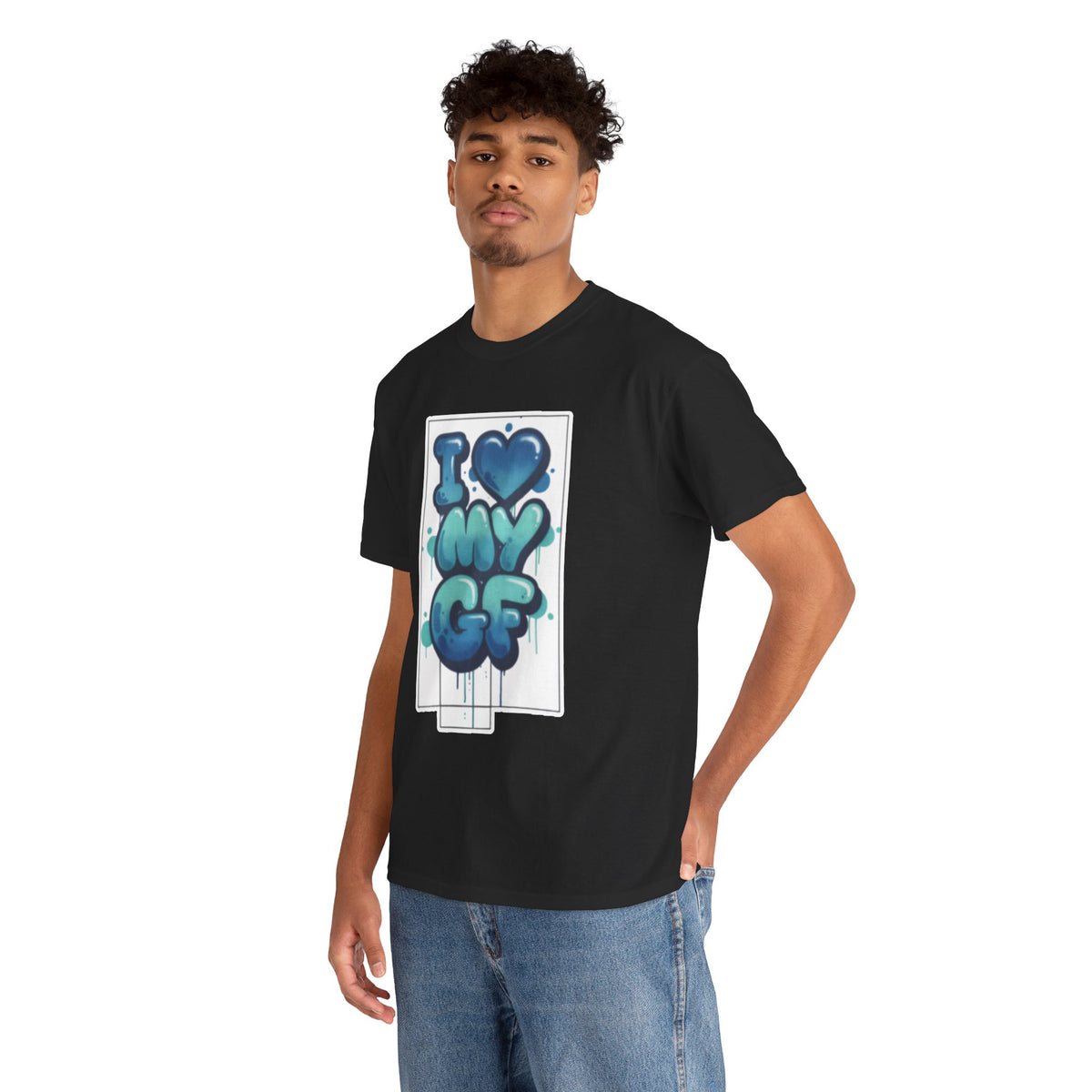 I LOVE My GF T-Shirt — Cute Blue Graffiti Love Tee for Girlfriend Gifts