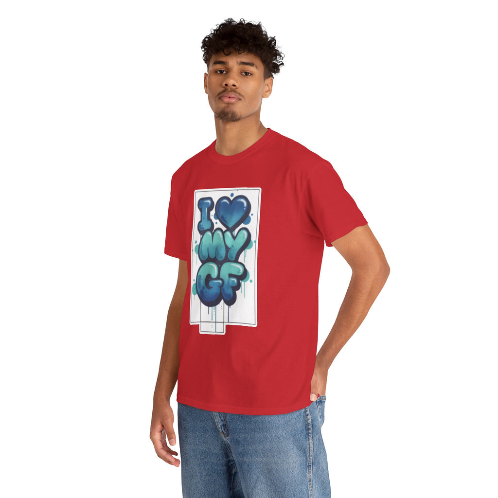 I LOVE My GF T-Shirt — Cute Blue Graffiti Love Tee for Girlfriend Gifts