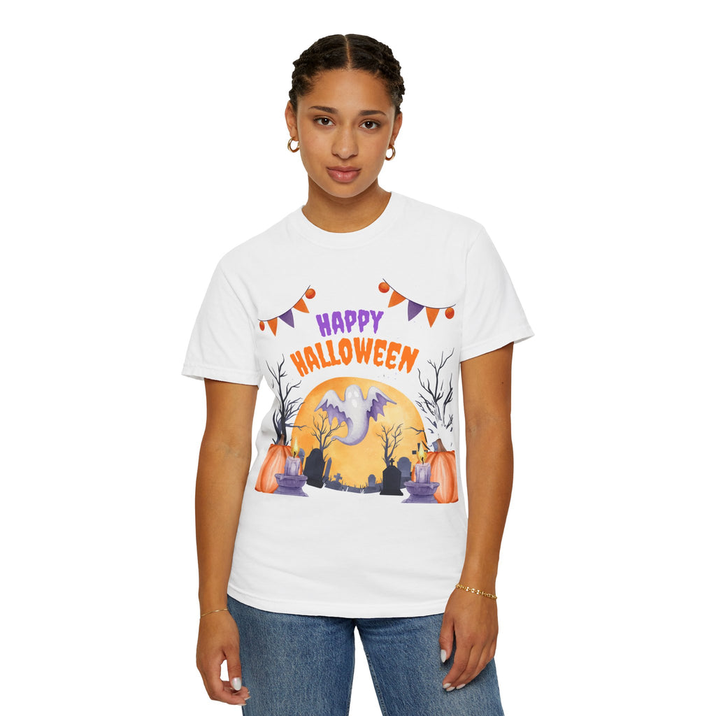Happy Halloween T-Shirt — Ghost & Pumpkin Halloween Tee