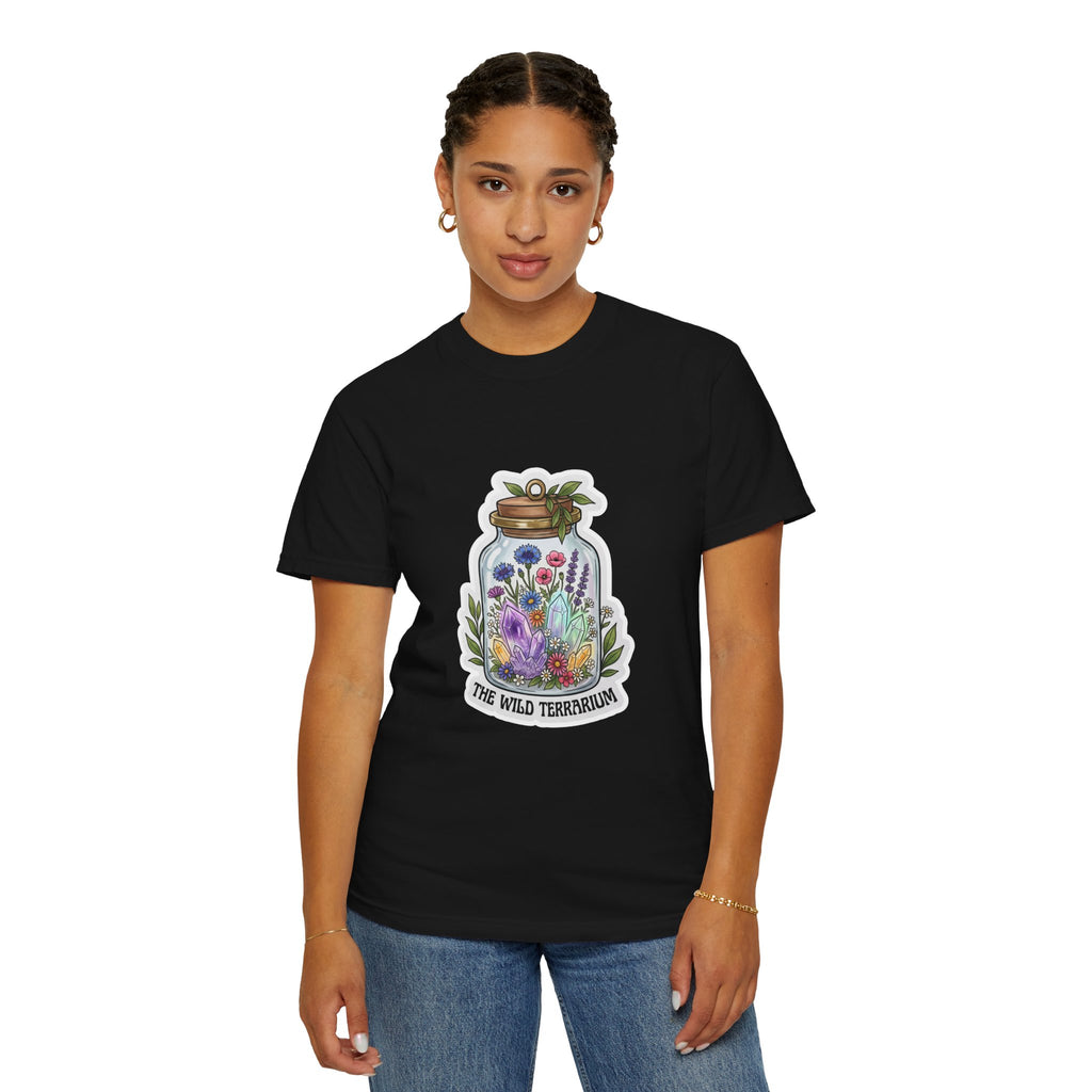 Terrarium Floral T-Shirt — "The Wild Terrarium" Botanical Jar Tee