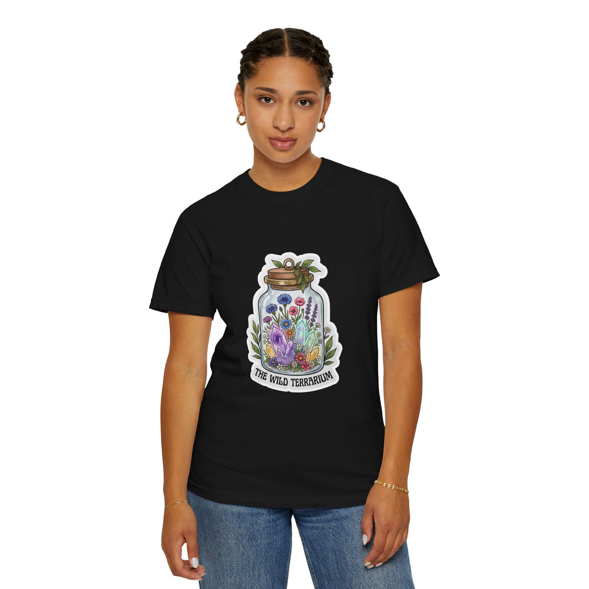 Terrarium Floral T-Shirt — "The Wild Terrarium" Botanical Jar Tee