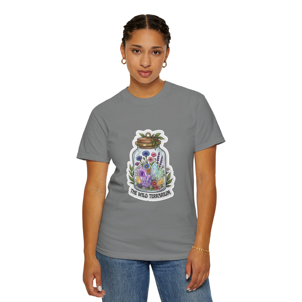 Terrarium Floral T-Shirt — "The Wild Terrarium" Botanical Jar Tee