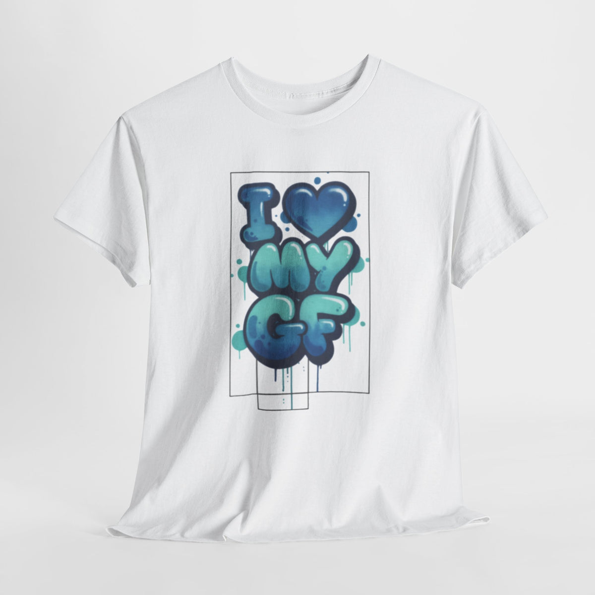 I LOVE My GF T-Shirt — Cute Blue Graffiti Love Tee for Girlfriend Gifts
