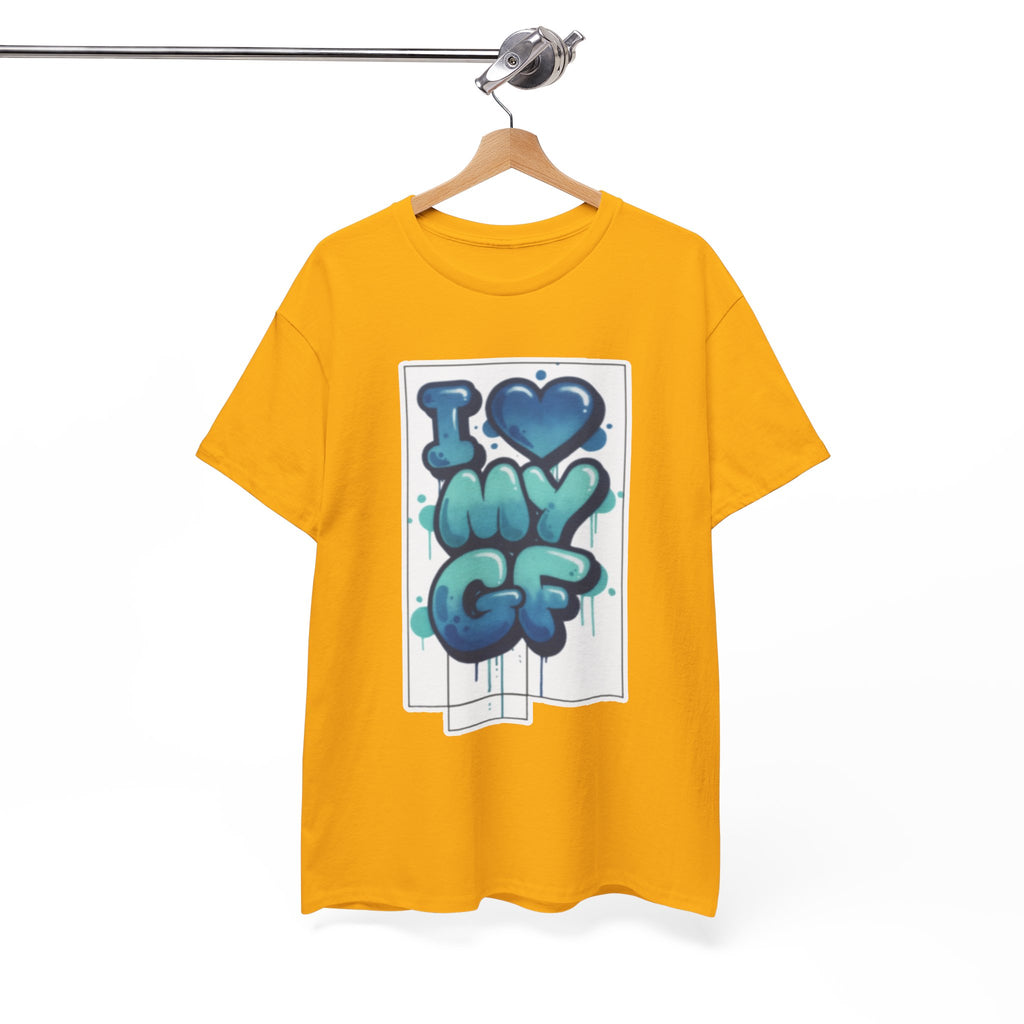 I LOVE My GF T-Shirt — Cute Blue Graffiti Love Tee for Girlfriend Gifts