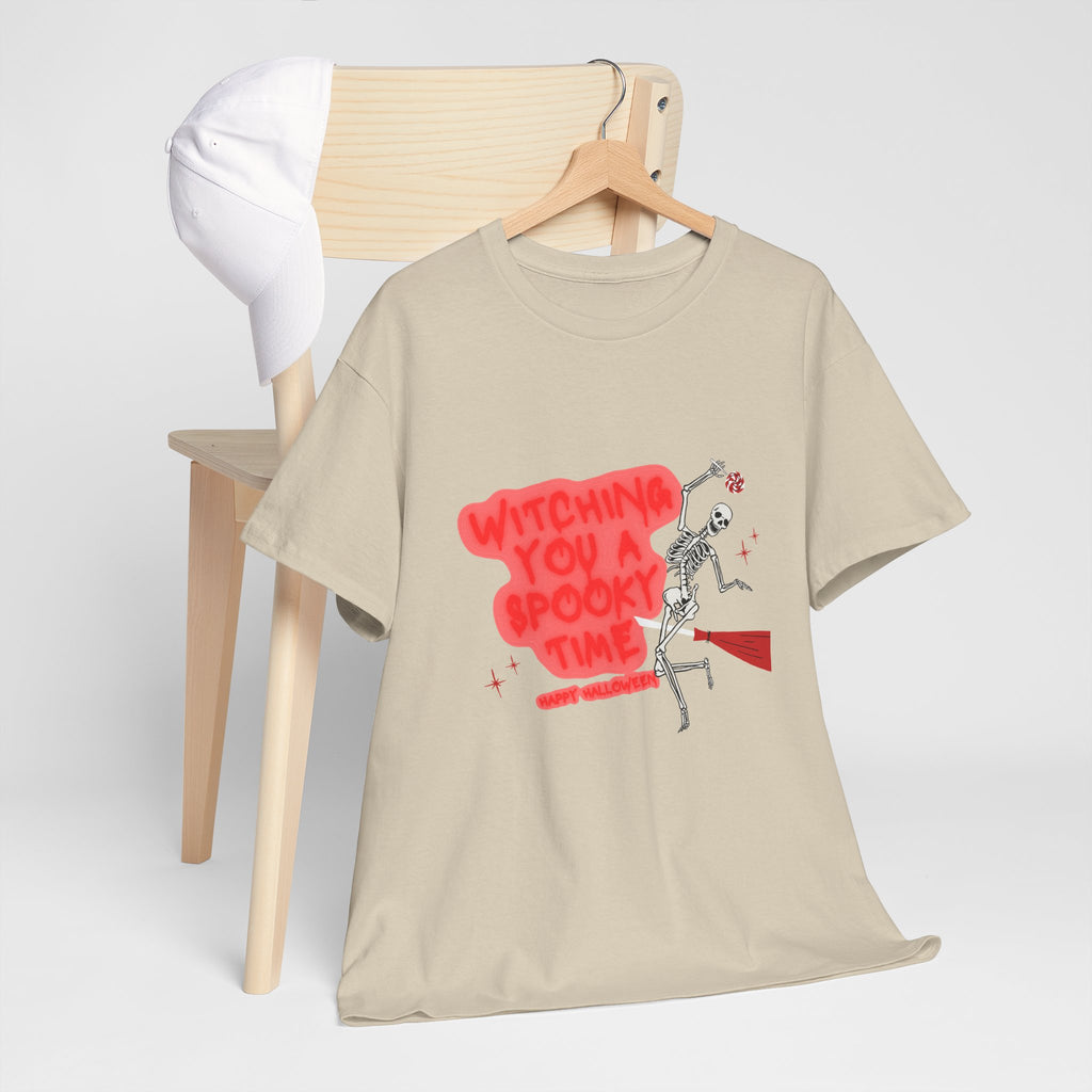 Skeleton 'Witching You a Spooky Time' Halloween T-Shirt