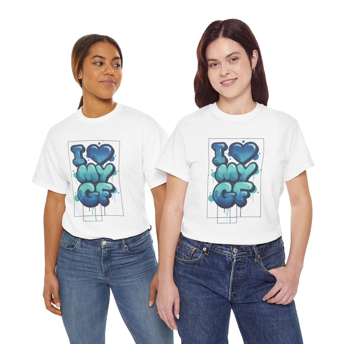 I LOVE My GF T-Shirt — Cute Blue Graffiti Love Tee for Girlfriend Gifts