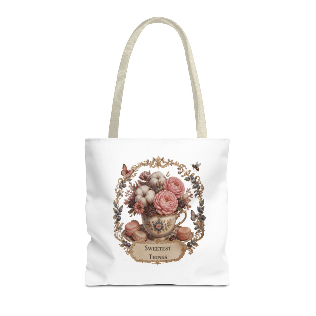 Vintage Floral Bouquet Tote — "Sweetest Things" Canvas Bag