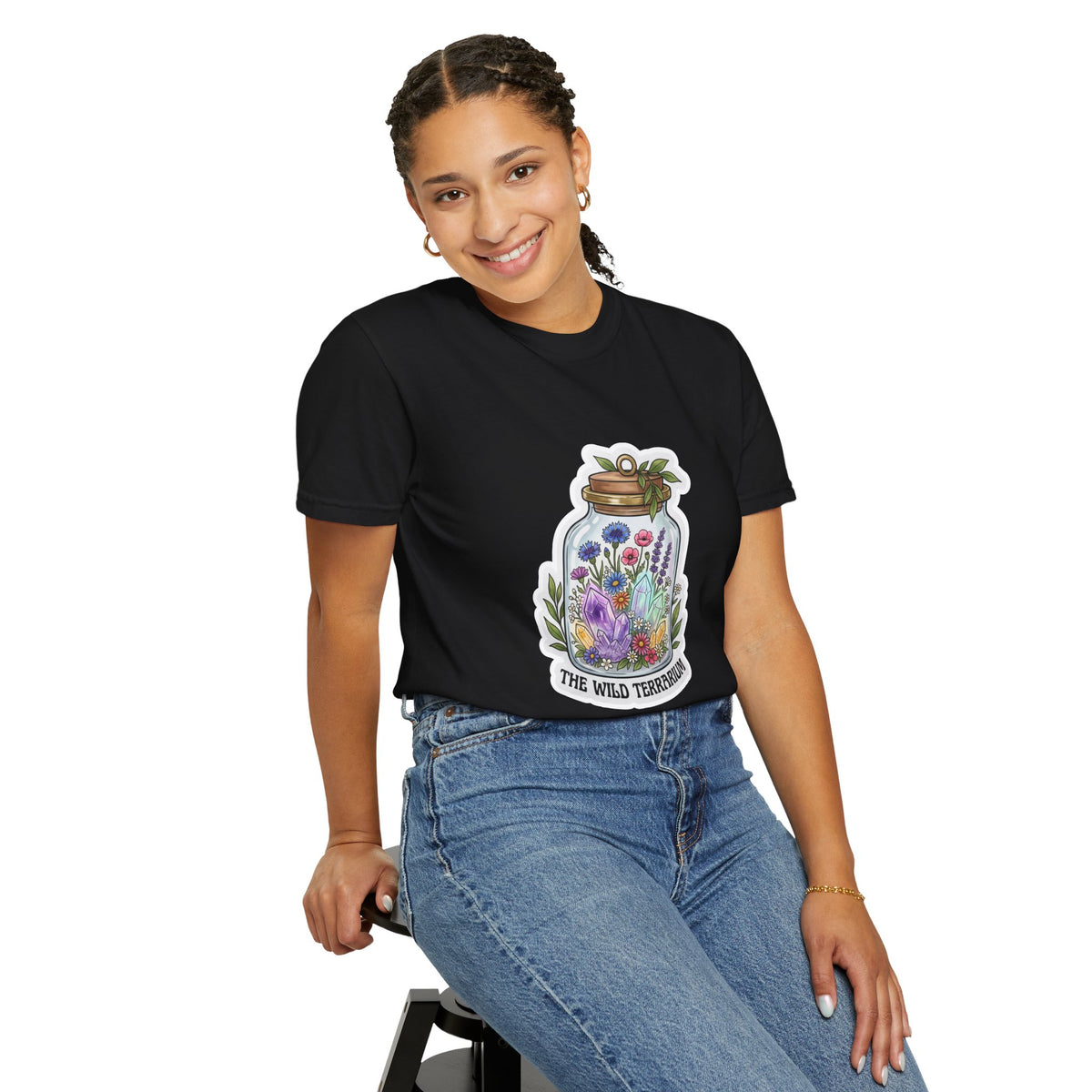 Terrarium Floral T-Shirt — "The Wild Terrarium" Botanical Jar Tee
