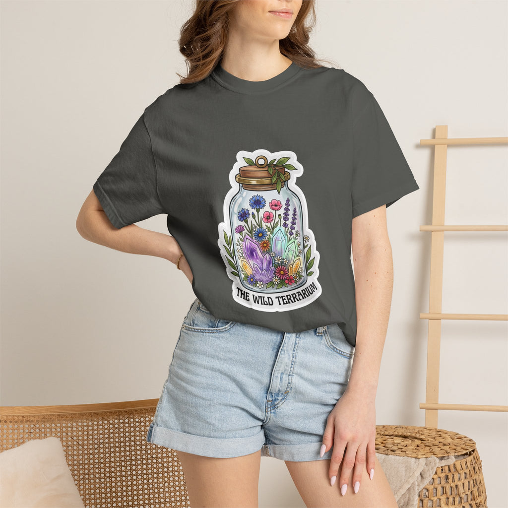 Terrarium Floral T-Shirt — "The Wild Terrarium" Botanical Jar Tee