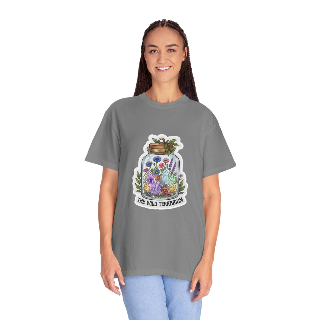 Terrarium Floral T-Shirt — "The Wild Terrarium" Botanical Jar Tee