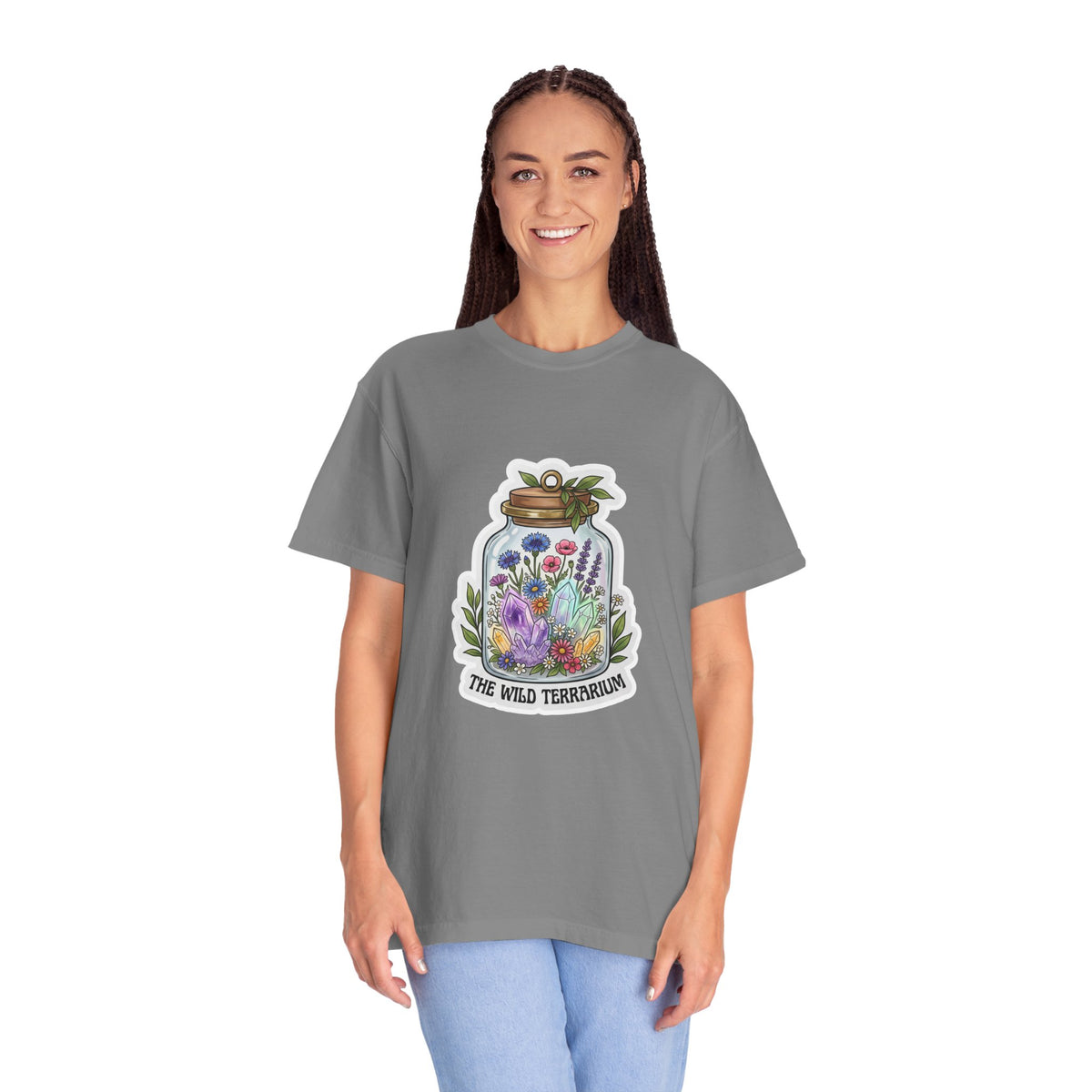Terrarium Floral T-Shirt — "The Wild Terrarium" Botanical Jar Tee