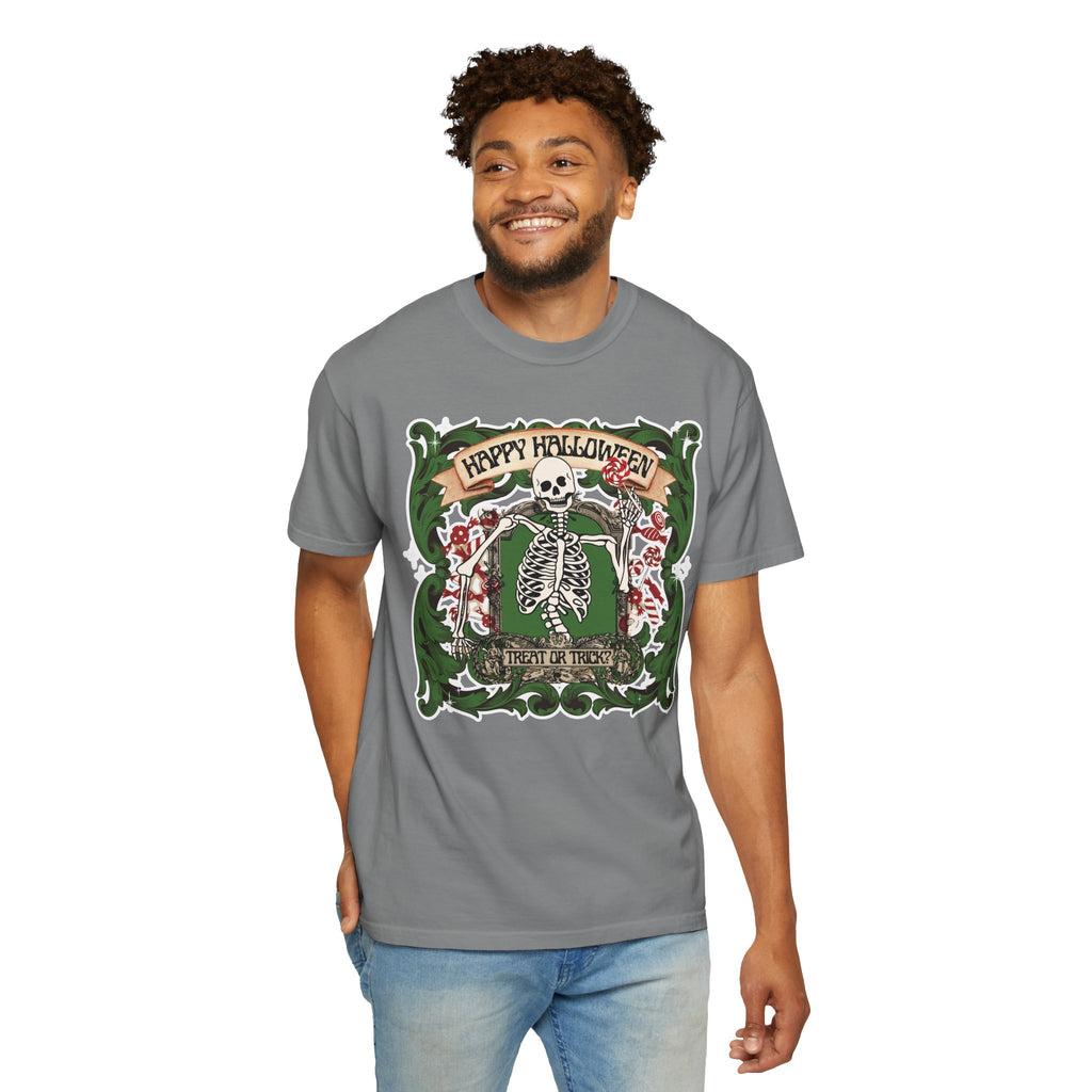 Happy Halloween Skeleton T-Shirt — Vintage Trick or Treat Graphic Tee