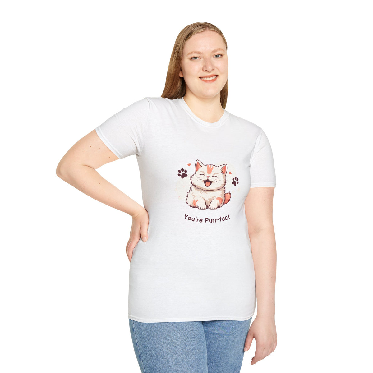 Cat T-Shirt — Cute 'You're Purr-fect' Kitten Graphic Tee