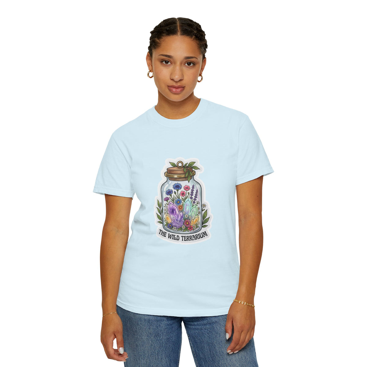 Terrarium Floral T-Shirt — "The Wild Terrarium" Botanical Jar Tee